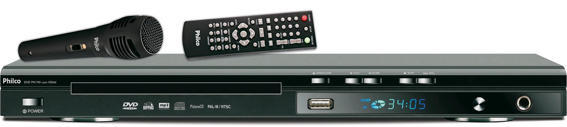 DVD PLAYER COM KARAOKÊ HDMI PH190 - PHILCO